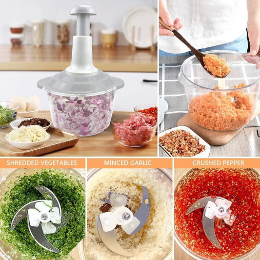 Versatile manual food chopper